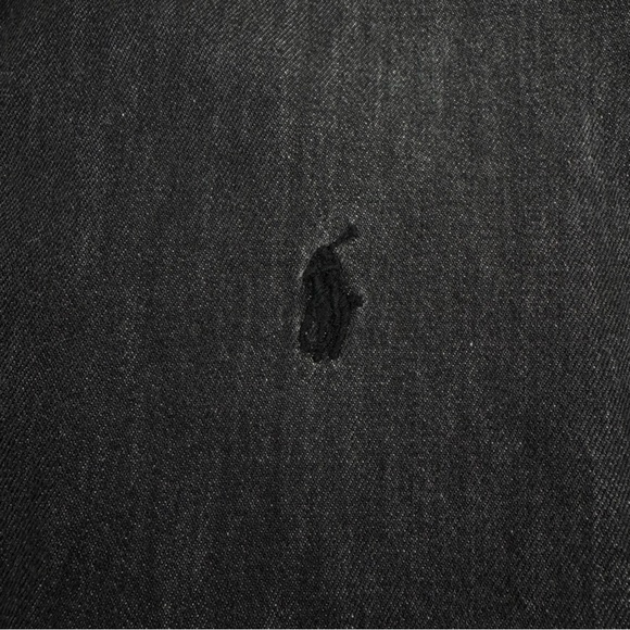 Polo Ralph Lauren Black Denim Button Up Shirt Women's Size 8 Cotton Slim Fit - Picture 3 of 13